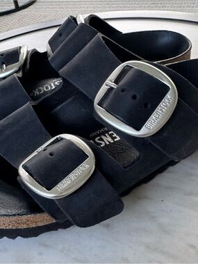 Birkenstock Black Arizona Big Buckle Sandals 37